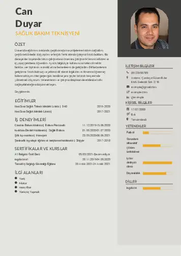 Hasta Bakıcı Cv Örnekleri cv indir